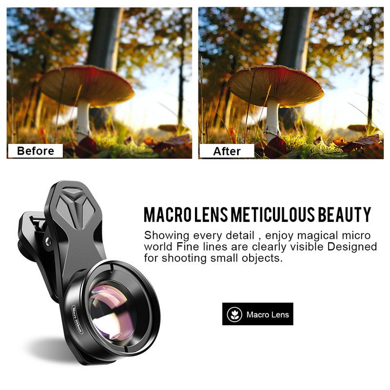 APEXEL 100 mm-es makró telefon objektív 4K HD professzionális mobiltelefon kamera makró objektívek Xiaomi iPhone 14 Samsung összes okostelefonhoz