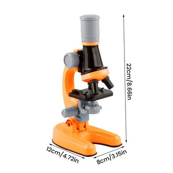 Детски комплект биологичен микроскоп Комплект LED микроскоп Лаборатория 100X 400x 2000X Научна образователна играчка за домашно училище за деца Подарък