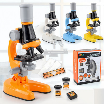 Kit de microscop biologic pentru copii Kit de microscop cu LED Laborator 100X 400x 2000X Jucărie educativă de știință pentru acasă, școală, cadou pentru copii