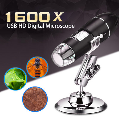 Microscop electronic digital 1600X, lupă portabilă, reglabilă, USB, pentru endoscopul de mărire WIN XP/7/MAC/VISTA HD
