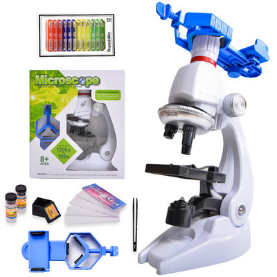 Kit de microscop Lab LED 100X-400X-1200X acasă școală știință jucărie educațională cadou microscop biologic rafinat pentru copii copil