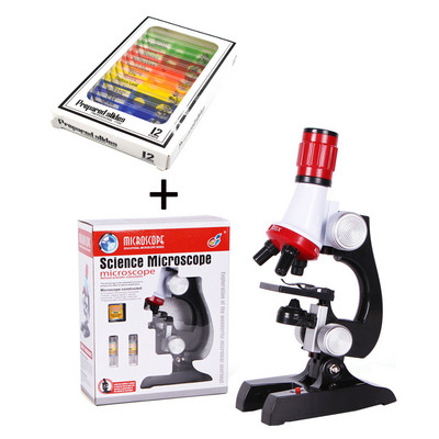 Microscope Kit Lab LED 100X-400X-1200X Home School Science Εκπαιδευτικό παιχνίδι Δώρο Εκλεπτυσμένο βιολογικό μικροσκόπιο για παιδιά