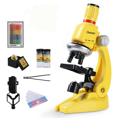 Microscope Kit Lab LED 100X-400X-1200X Home School Science Εκπαιδευτικό παιχνίδι Δώρο Εκλεπτυσμένο βιολογικό μικροσκόπιο για παιδιά