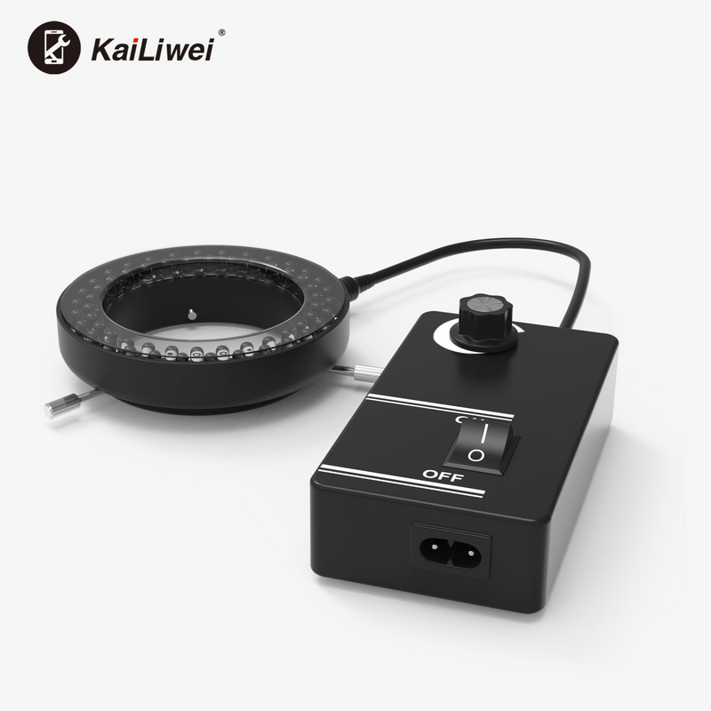 RF4 mikroskopu reguliuojamas 144 LED apšvietimas pramoninis žiūronas stereoskopinis lęšis didinamojo stiklo žiedo šviesos šaltinis