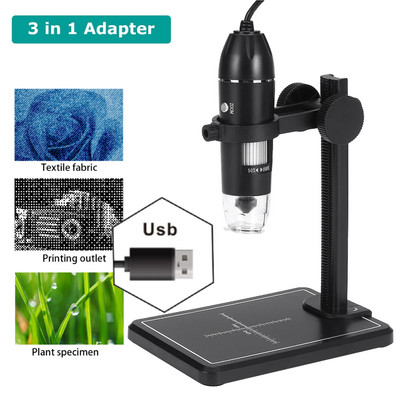Microscop digital USB profesional 1600X 8 LED-uri 2MP Microscop electronic Endoscop Zoom Lupa Adaptor suport de ridicare