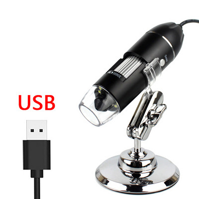 USB skaitmeninis mikroskopas delninis 1000X-1600X 8 LED didinimo endoskopas mini vaizdo kamera, skirta Windows 7/8/10 Mac Linux Android