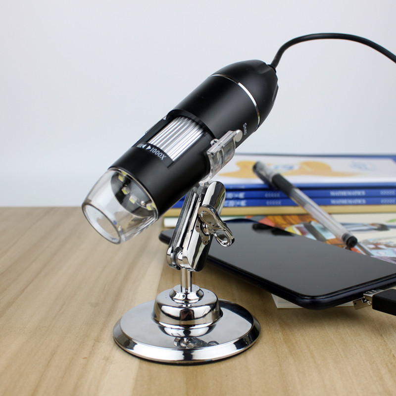 USB skaitmeninis mikroskopas delninis 1000X-1600X 8 LED didinimo endoskopas mini vaizdo kamera, skirta Windows 7/8/10 Mac Linux Android