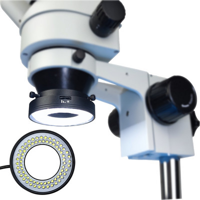 Микроскоп 72 LED пръстен Студена топла светлина USB 5V Интегриран регулируем димер Осветител Източник на лампа Монокъл Стерео Тринокъл