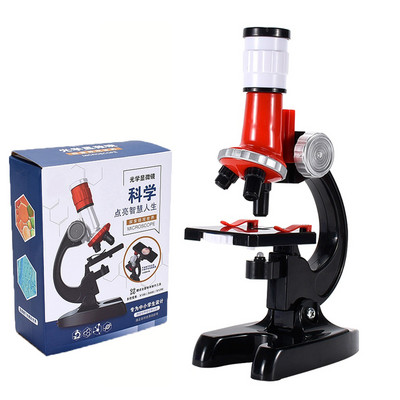 Преносим професионален комплект биологични тринокулярни микроскопи 1200X Lab Детски микроскоп с LED светлина за деца Наука