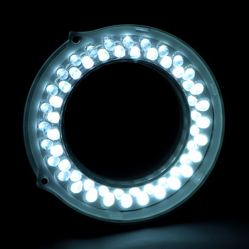 Бял микроскоп LED пръстен осветител Черна регулируема лампа LED кръгла светлина за тринокулярен стерео микроскоп с увеличение