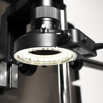 Λευκό μικροσκόπιο LED Ring Light Illuminator Μαύρη ρυθμιζόμενη λάμπα LED κυκλικό φως για Trinocular Stereo Zoom Μικροσκόπιο