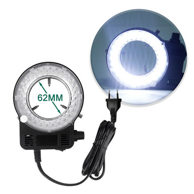Microscop alb LED Iluminator cu inel Lampă neagră reglabilă LED Cerc pentru microscop trinocular cu zoom stereo