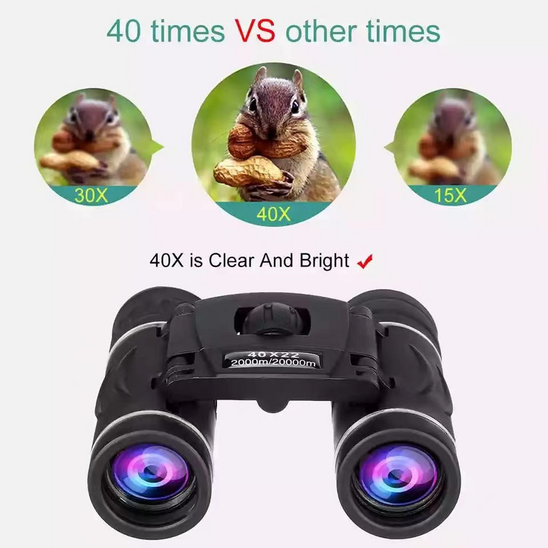 40x22 HD võimas binokkel 2000M pikamaa kokkupandav miniteleskoop BAK4 FMC optika jahispordiks välikämpinguks reisimiseks