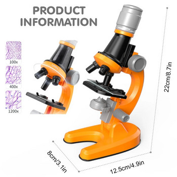 Zoom Microscope Lab LED 800X Биологичен микроскоп за училищни деца Комплект за научни експерименти Образование Научни играчки Подаръци