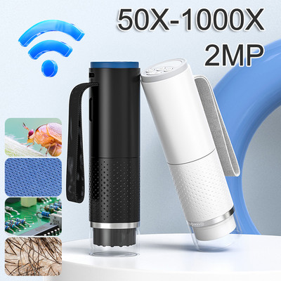 Hordozható WiFi digitális mikroszkóp 50X-1000X 2MP USB vezeték nélküli elektronikus mikroszkóp Android iOS PC Zoom kamera nagyítóhoz