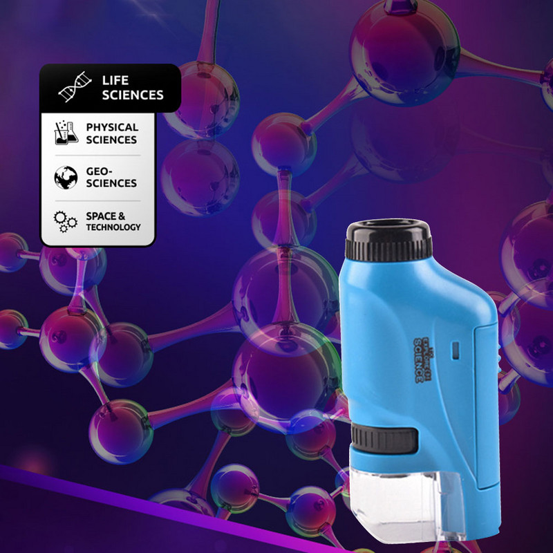 Mini kišeninis mikroskopų rinkinys Rankinis mikroskopas vaikams Mokslo lauko žaislai