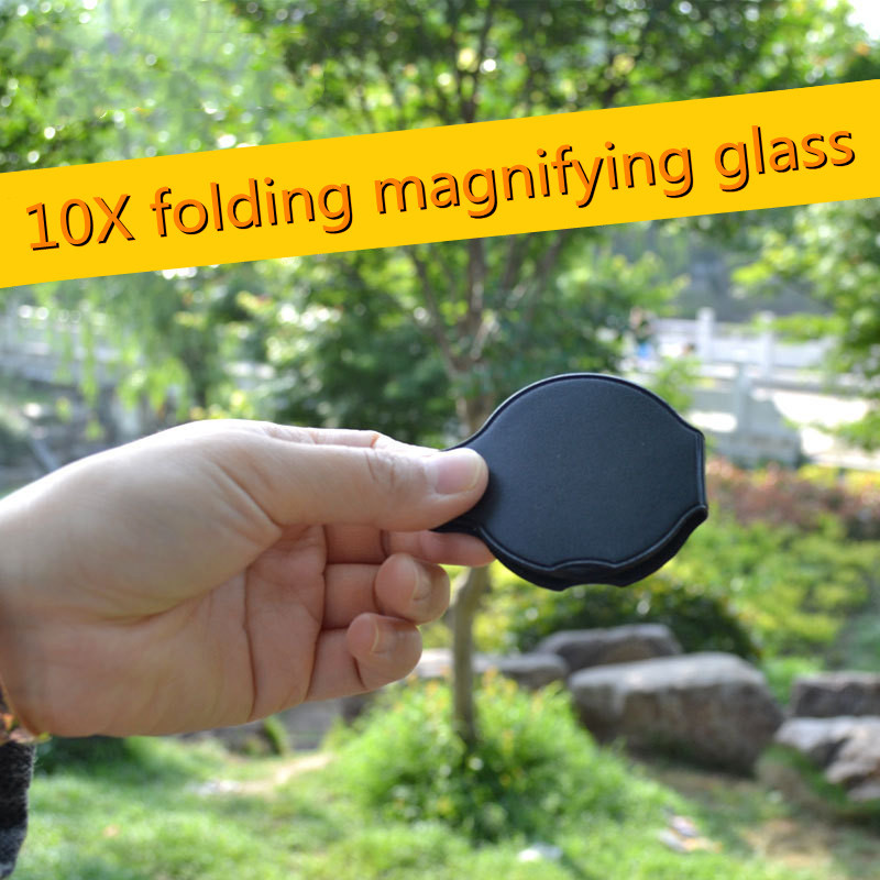 Hordozható kézi nagyító 10X összecsukható zsebes nagyító ékszer nagyító ékszer elismerés