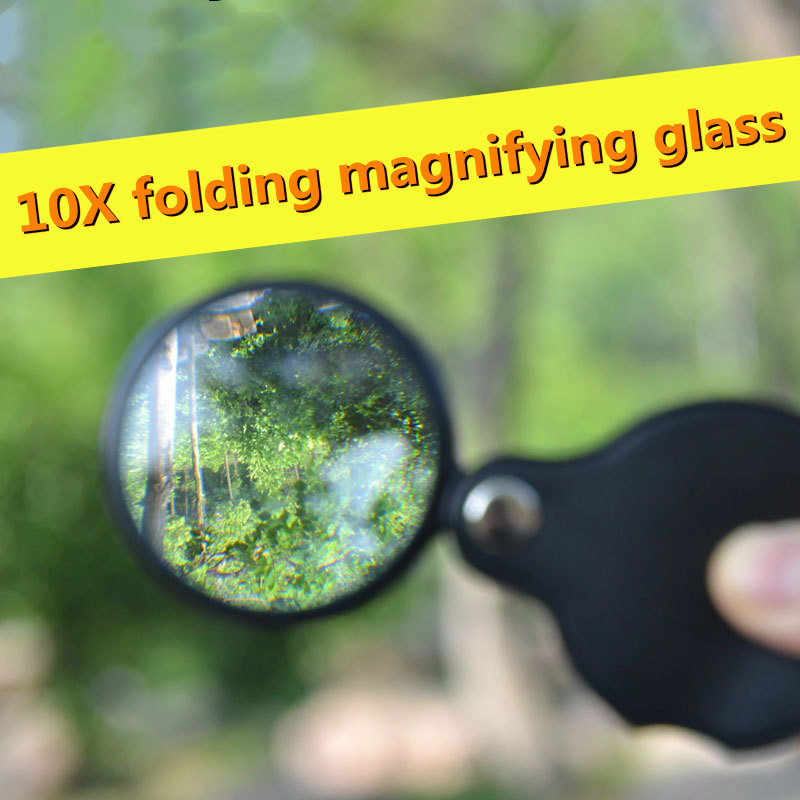 Hordozható kézi nagyító 10X összecsukható zsebes nagyító ékszer nagyító ékszer elismerés