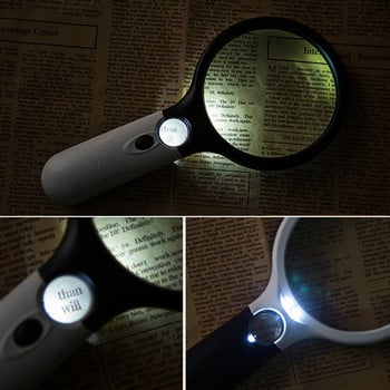 Μεγεθυντικός φακός 3 LED μεγεθυντικό φακό 45X Mini Pocket Handheld Microscope Reading Jewelry Loupe Handheld Magifiers