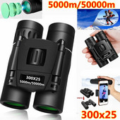 Výkonný ďalekohľad 300x25 HD 5000M s dlhým dosahom, skladací mini ďalekohľad FMC, optika pre poľovníctvo, športy, outdoor, kempovanie, cestovanie