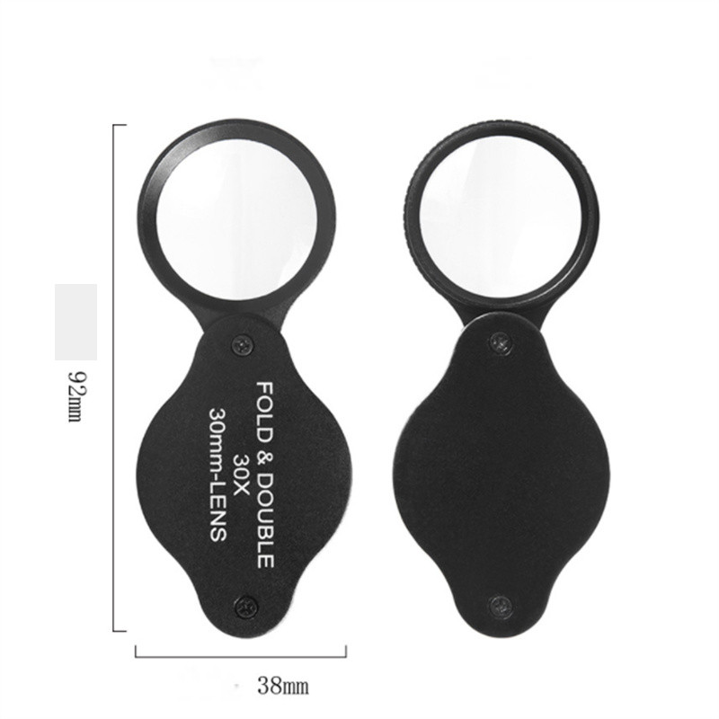 30 X salokāma juvelierizstrādājumu lupa 30 M optiskā stikla lēca porcelāna kolekcijas identifikācija, metāla pārnēsājams palielināmais stikls
