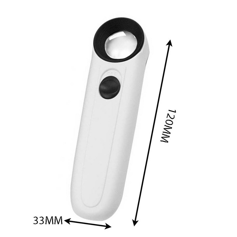 Φωτιζόμενος μεγεθυντικός φακός 40X φορητών μεγεθυντικών φακών με Εργαλείο επισκευής κοσμημάτων φωτός 2 LED για πλακέτες κυκλωμάτων γραμματοσήμων