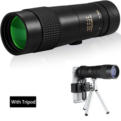 10-30x40 zoom monokulár Bak4 prizmával, kettős fókuszú, nagy teljesítményű kompakt vízálló teleszkóp Felnőtteknek való túrázáshoz Vadászat Kempingezéshez