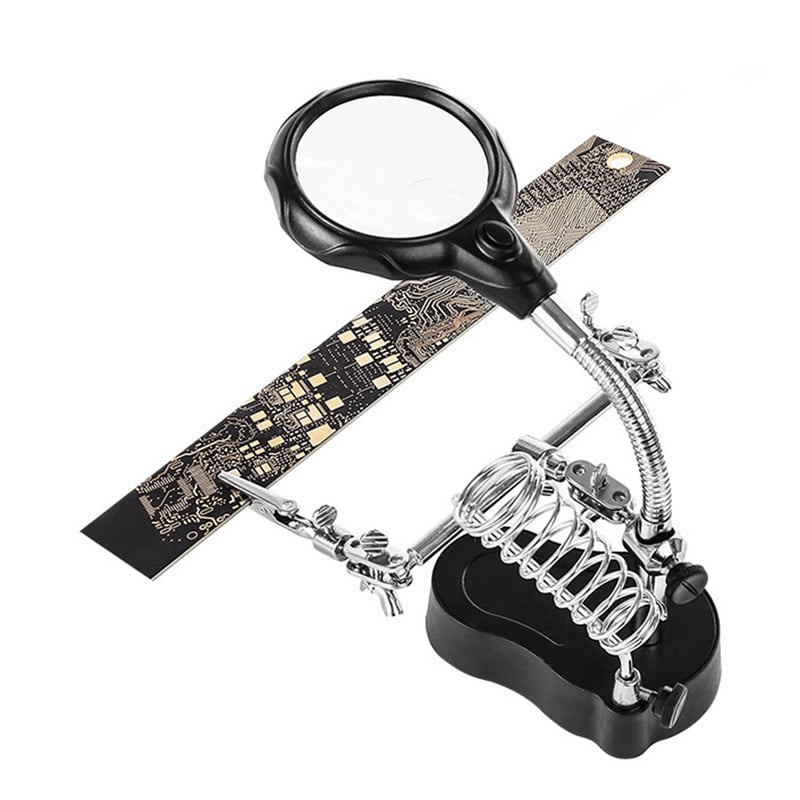 3,5/12x stolová lupa s LED svetelným objektívom, pomocná spona, lupa, lupa, nástroj na opravu spájkovacieho stojana z tretej ruky