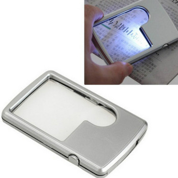 Πιστωτική κάρτα Led μεγεθυντικό φακό με ελαφριά δερμάτινη θήκη μεγεθυντικός φακός Εξαιρετικά λεπτό φορητό τετράγωνο με εργαλεία ανάγνωσης φωτός LED
