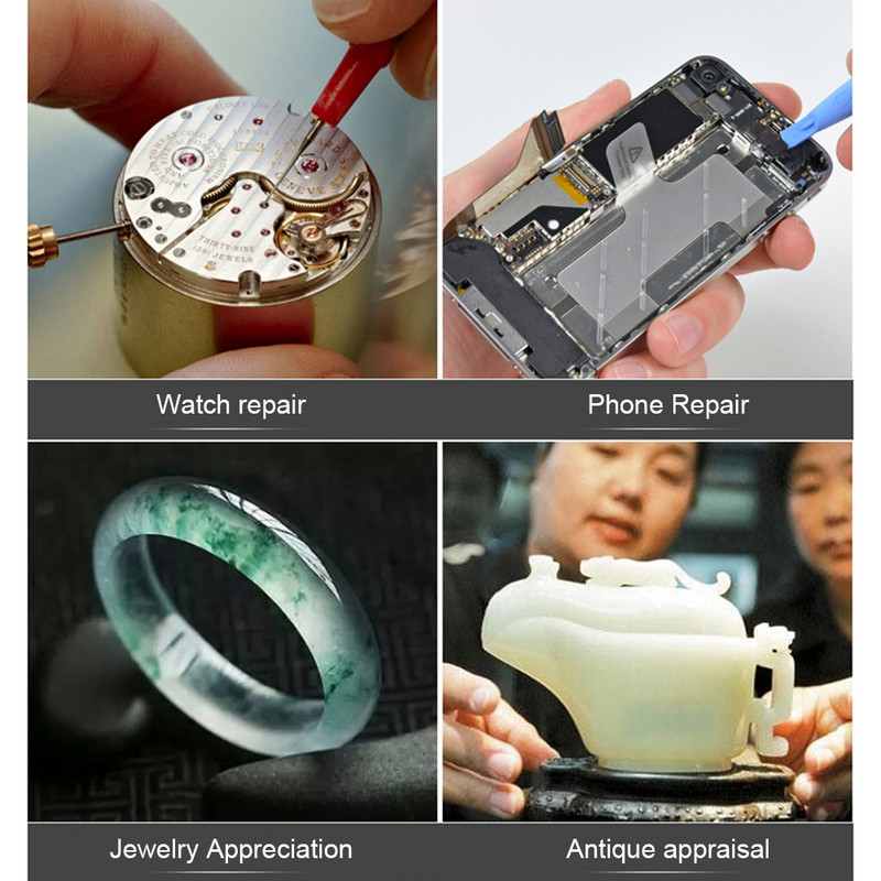 Suurendusklaas 8X/15X/23X Juveliiri kellassepp LED-valgusega Teleskooppeapael Luup Prillid Lugemisklaasid Prillid