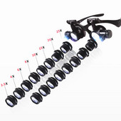 2,5X 4X 6X 8X 10X 15X 20X 25X Multi-Power Double LED Lights Lupa Okuliare Oprava hodiniek Lupa Klenotnícka lupa
