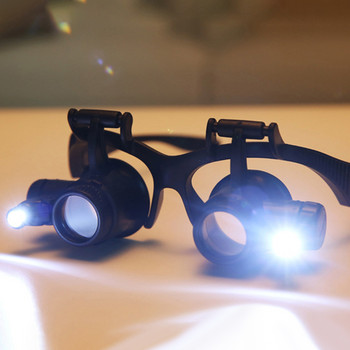 2,5X 4X 6X 8X 10X 15X 20X 25X Multi-Power Double Lights LED Μεγεθυντικός φακός Eye Glasses ρολόι Επισκευή Loupe Jeweler Μεγεθυντικός φακός
