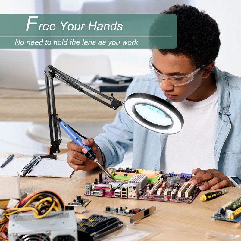 5X megvilágított nagyító USB 3 színű 72 LED-es nagyító forrasztópáka javításhoz/asztali lámpa/olvasó bőrápoló szépségápolási eszköz