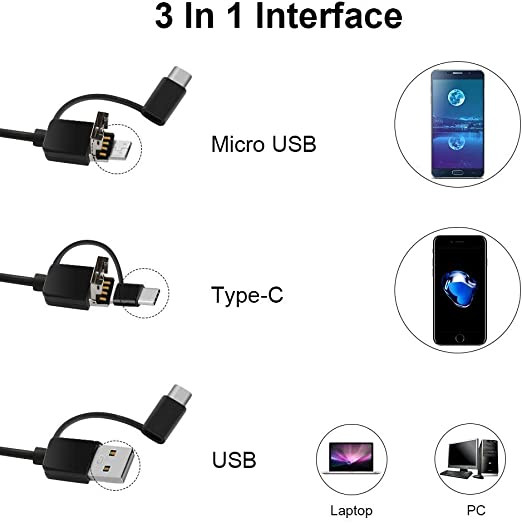 Endoskop za čišćenje uha 2 u 1 USB HD Visual žlica za uho 5,5 mm mini kamera Android računalo Ear Pipe Otoskop Boroskop Alat Zdravstvena njega