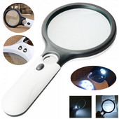 3 LED lámpa 45X nagyító lencsés ékszer óra olvasó nagyító kézi mikroszkóp mini megvilágított nagyító javító eszköz