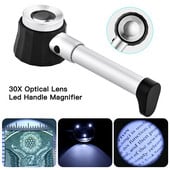 30-násobná ručná osvetlená lupa s lupou a UV svetlom, dermatoskop, optická lupa s jasným videním