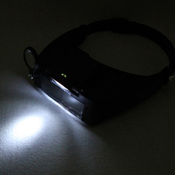 Лента за глава Осветена лупа 5X 3X 6,5X 8X Лупа очила Лупи с LED светлини за бижута Лупа за часовникар