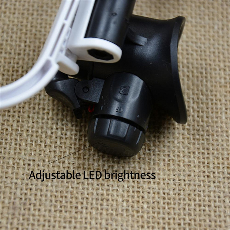 8x 15x 23x didinamoji lupa Lupa akiniai didinamoji galvutė, dėvima didinamoji mikroskopas, 2 LED lemputės, taisymo lupos įrankis