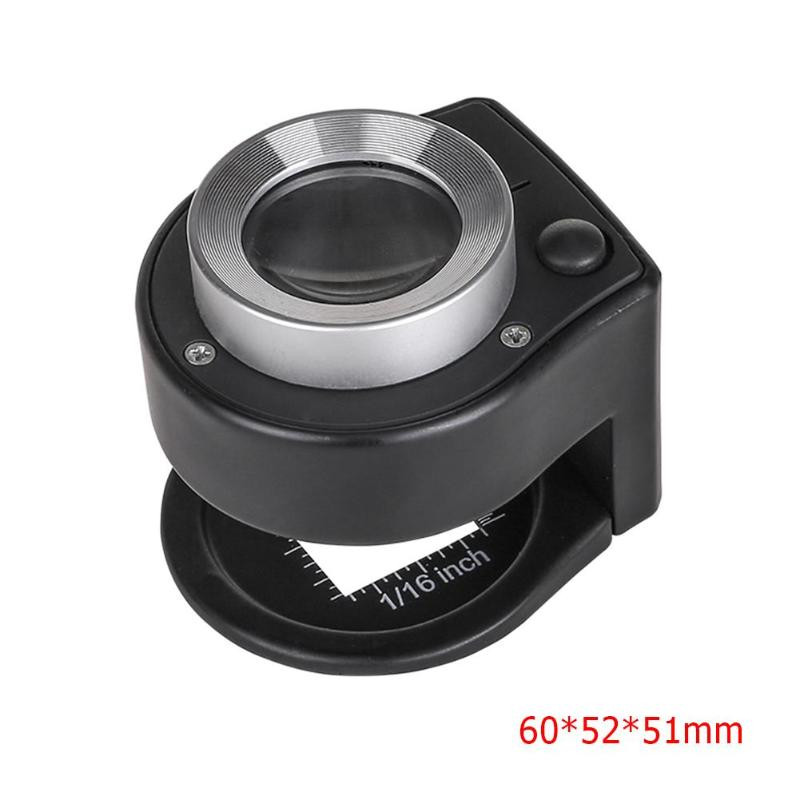 30 X divslāņu optiskā stikla lēca ar 6 LED pilnībā saliekamu metāla lina testeri. Lupas palielināmā stikla vītnes skaitītāju palielinātājs