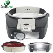 Peapaela luup Led Light pealamp suurendusklaasist juveliiri luup koos LED tuledega 1,5x 3x8,5x10x