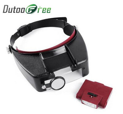 Peapaela luup Led Light pealamp suurendusklaasist juveliiri luup koos LED tuledega 1,5x 3x8,5x10x