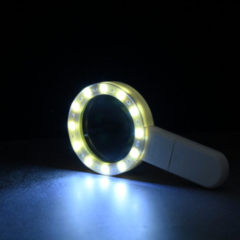 Μεγεθυντικός φακός ανάγνωσης 30X Μεγεθυντικός φακός υψηλής ποιότητας με φωτισμό Led φορητός φωτιζόμενος μεγεθυντικός φακός Κοσμήματα Loupe 12 LED Lupa Monocle