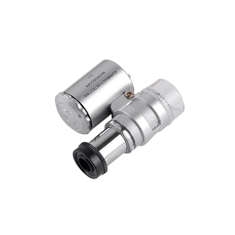 PINTUDY 60X zväčšovacia lupa na šperky, klenotníci, vrecková lupa, slučka, oko, mince, LED svetlo, optické nástroje, mikroskopy, nové z roku 2023