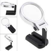 Daudzfunkcionāla galddatora rokas lupa Juvelierizstrādājumu lupa ar regulējamu leņķi Pulksteņa remonts Lasīšanas lupas LED galda lampa