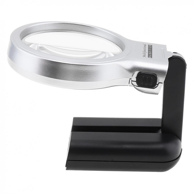 Daudzfunkcionāla galddatora rokas lupa Juvelierizstrādājumu lupa ar regulējamu leņķi Pulksteņa remonts Lasīšanas lupas LED galda lampa