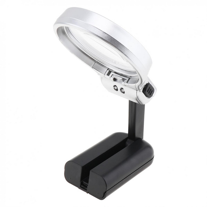 Daudzfunkcionāla galddatora rokas lupa Juvelierizstrādājumu lupa ar regulējamu leņķi Pulksteņa remonts Lasīšanas lupas LED galda lampa