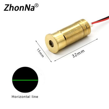 Green Light Laser Module 532nm 45mW Starlight Cross Horizontal Line Metal Laser Head DC2.3-5V Stage Lawn Lights