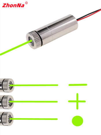 Green Light Laser Module 532nm 45mW Starlight Cross Horizontal Line Metal Laser Head DC2.3-5V Stage Lawn Lights