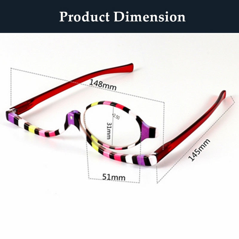 1,5 x 2 x 2,5 x 3 x 3,5 x 4 x didinamieji makiažo akiniai Akių makiažo akiniai Nuverčiami lęšiai, sulankstomi lęšiai, sulankstomi, moteriški kosmetikos gaminiai skaitymui didinti