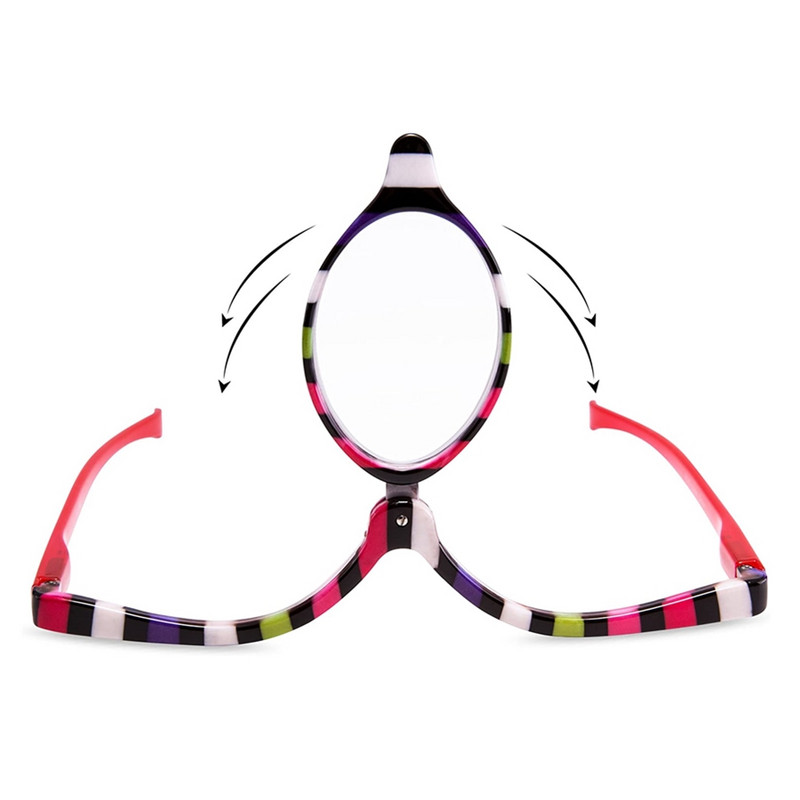 1,5 x 2 x 2,5 x 3 x 3,5 x 4 x didinamieji makiažo akiniai Akių makiažo akiniai Nuverčiami lęšiai, sulankstomi lęšiai, sulankstomi, moteriški kosmetikos gaminiai skaitymui didinti